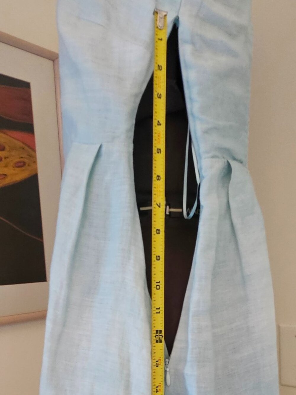 Calypso St. Barth blue 100% cotton maxi dress w/pockets, lined, US6/Euro36 NEW - Picture 8 of 13